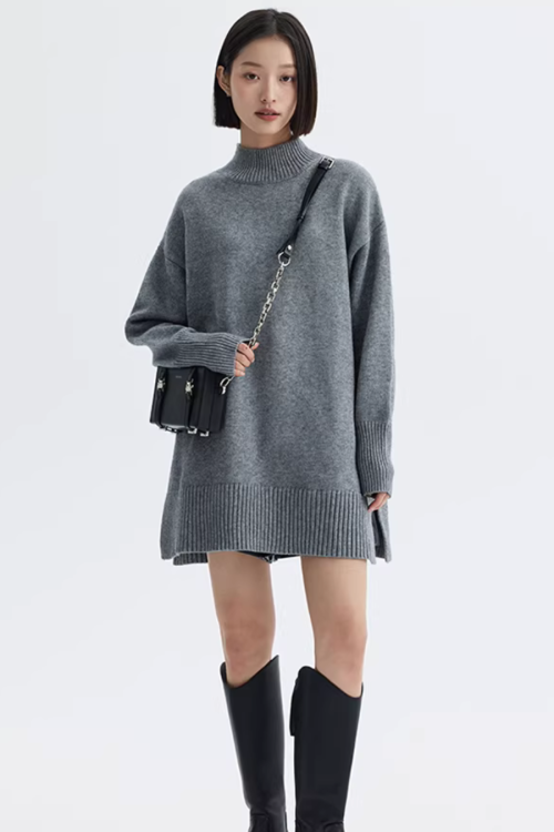 Mock Neck Knit Dress