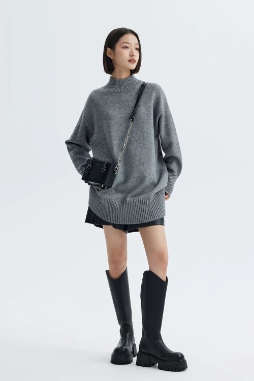 Mock Neck Knit Dress