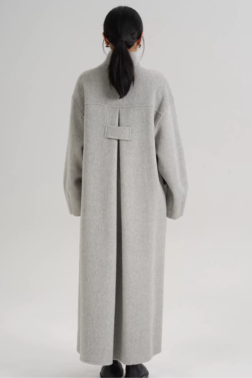 Mock Neck Long Coat