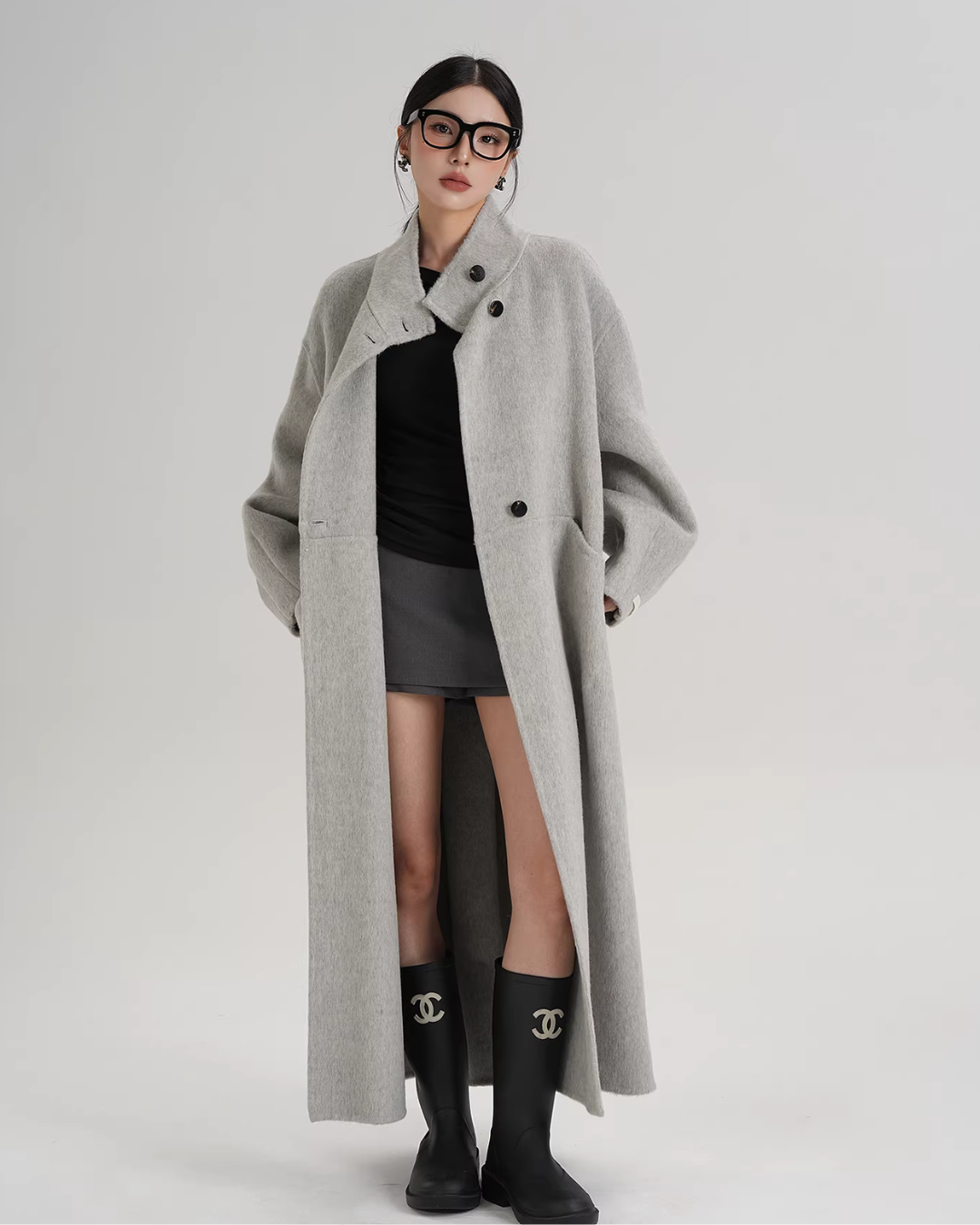 Mock Neck Long Coat Mock Neck Long Coat