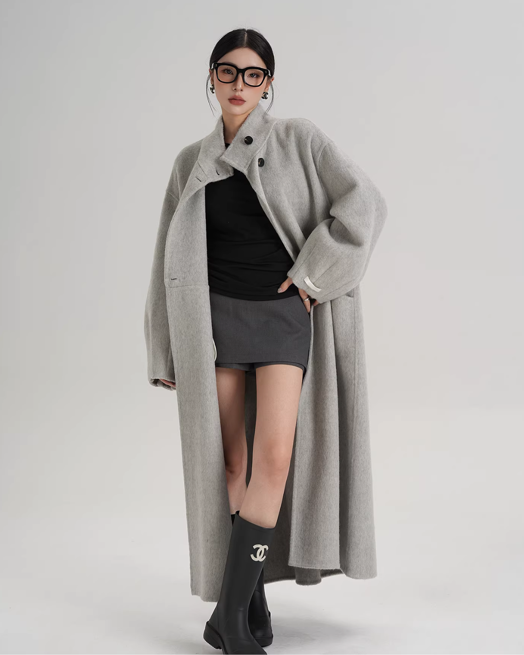 Mock Neck Long Coat Mock Neck Long Coat