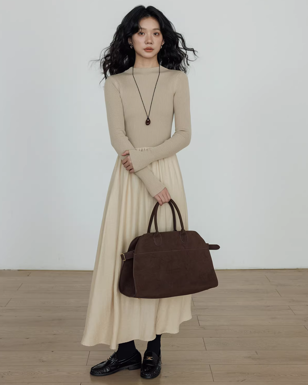 Mock Neck Top Docking Flare Skirt Mock Neck Top Docking Flare Skirt