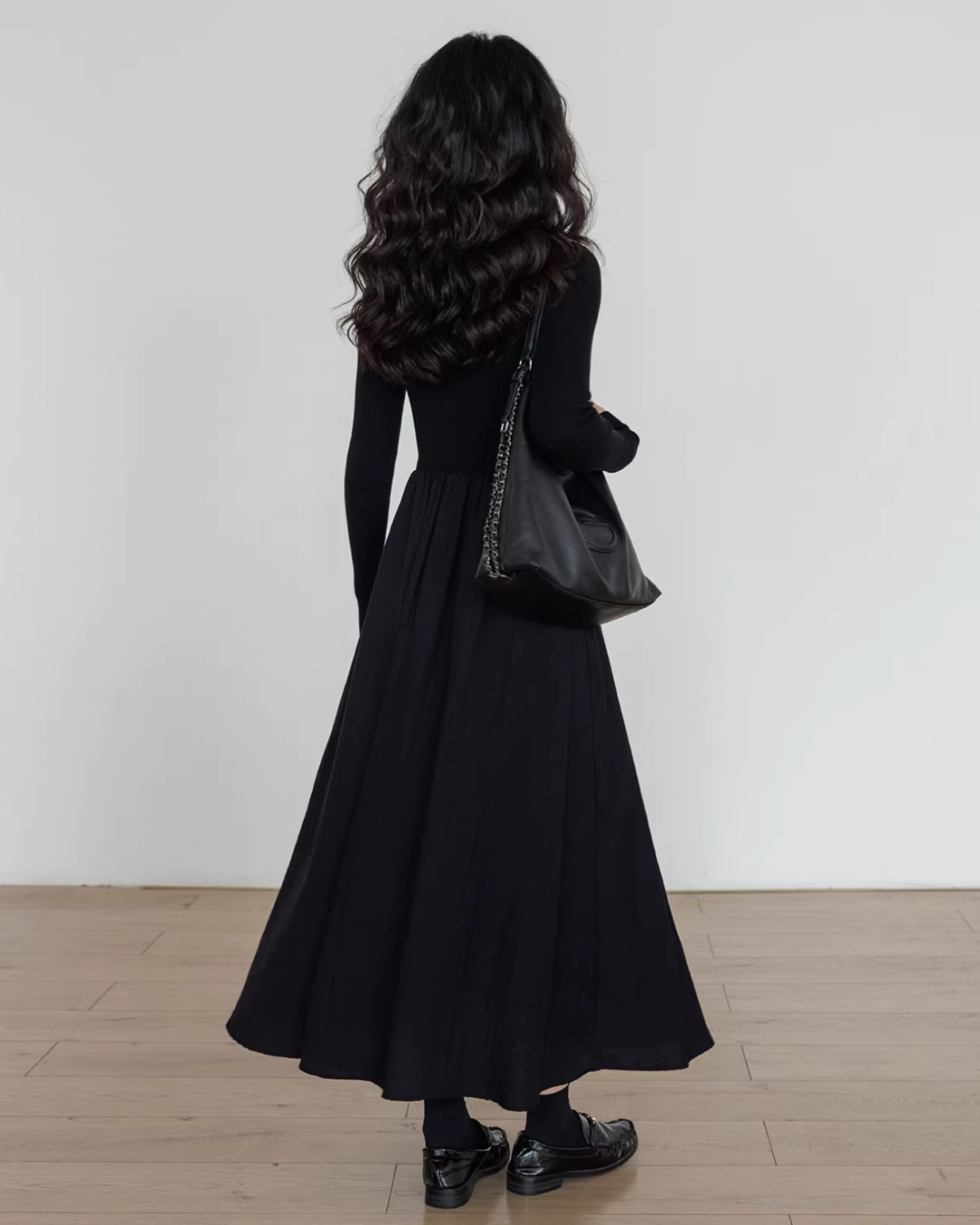 Mock Neck Top Docking Flare Skirt Mock Neck Top Docking Flare Skirt