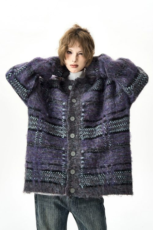 Multi Border Knit Cardigan