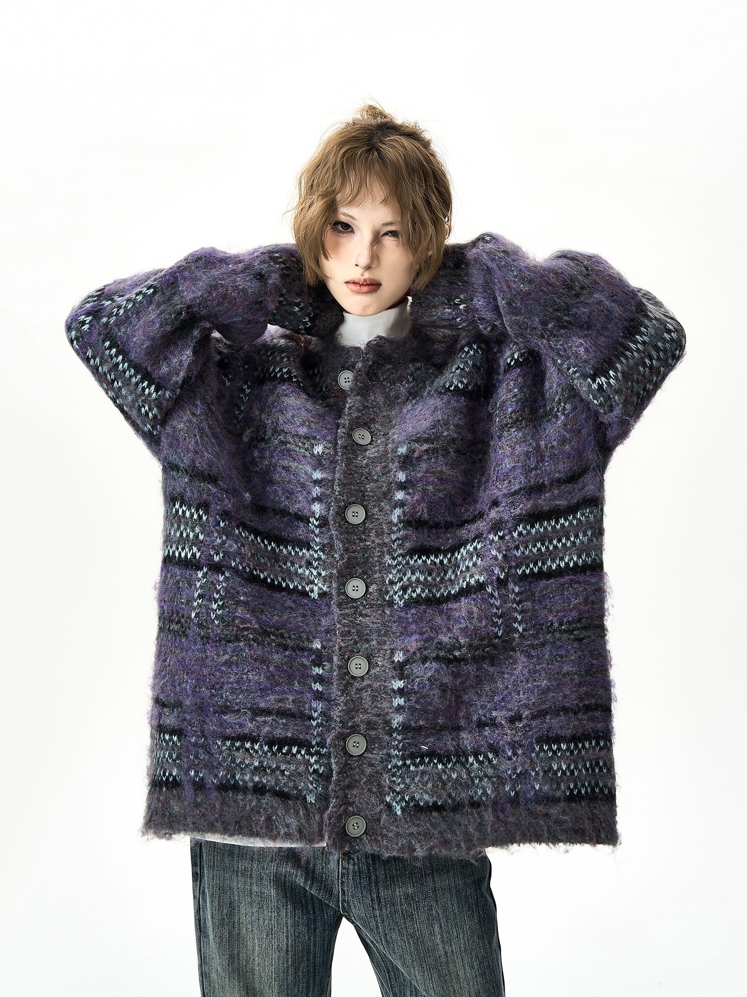 Multi Border Knit Cardigan Multi Border Knit Cardigan