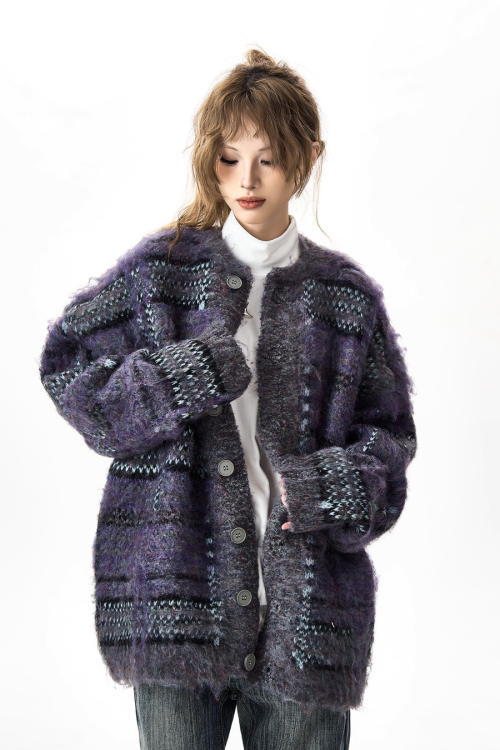 Multi Border Knit Cardigan