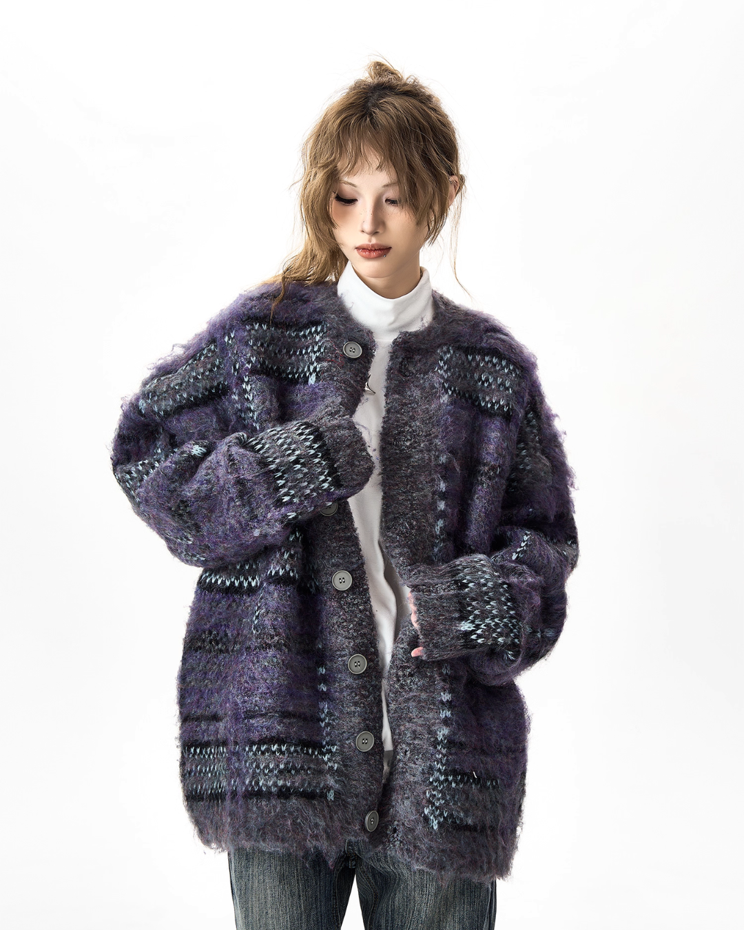 Multi Border Knit Cardigan Multi Border Knit Cardigan