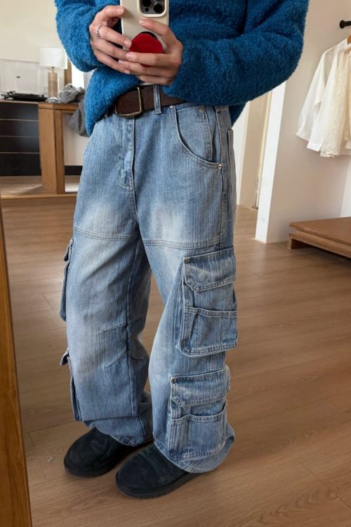 Multi Pocket Denim Pants