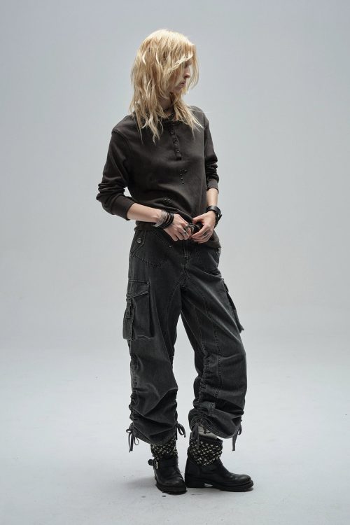 Multi Pocket Washed Cargo Pants