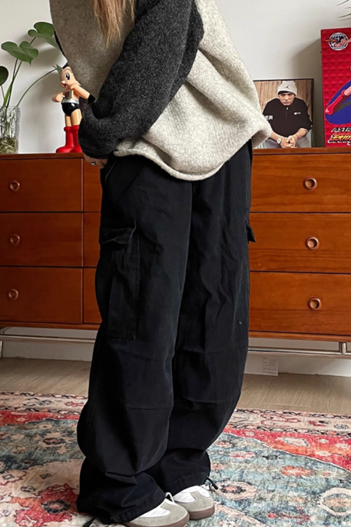 Multi Pocket Washed Work Pants