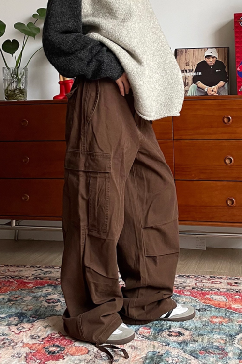 Multi Pocket Washed Work Pants