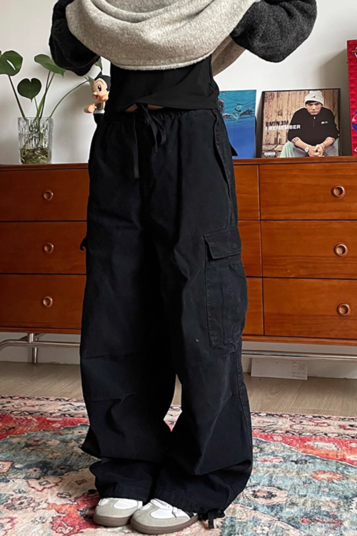 Multi Pocket Washed Work Pants