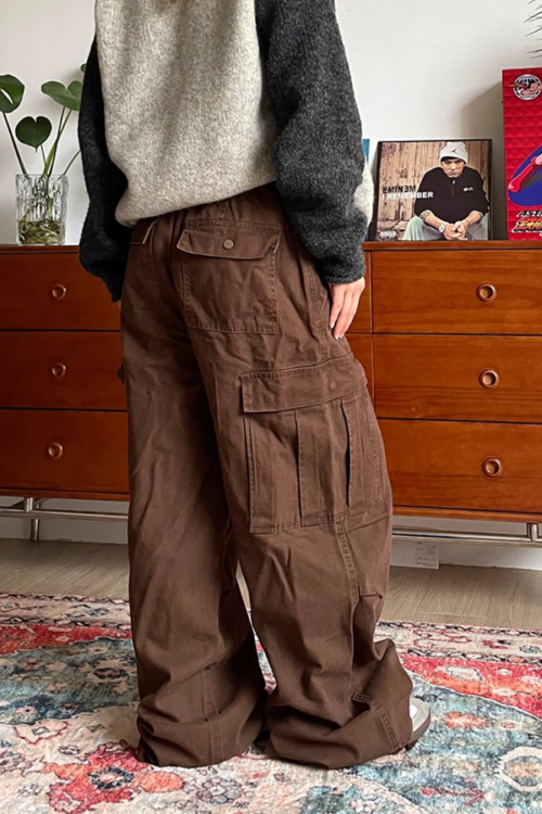 Multi Pocket Washed Work Pants