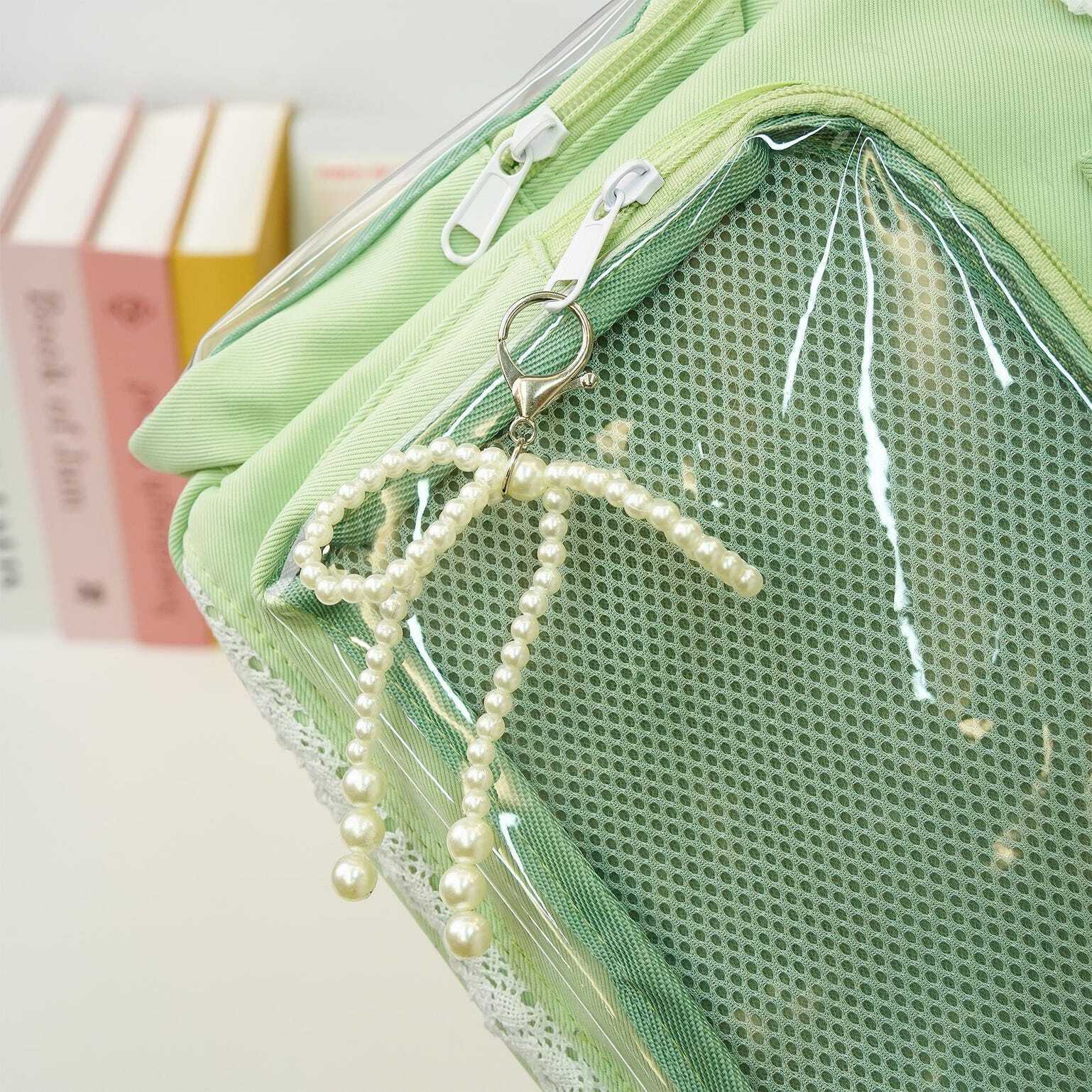 Multicolored Kawaii Ita Shoulder Bag with Clear Window for Plushies and Pins Multicolored Kawaii Ita Shoulder Bag with Clear Window for Plushies and Pins