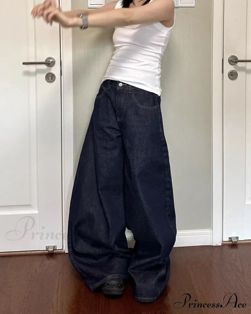 New American Women Black High Street Vibe Wide-Leg Autumn Winter Men And Women Washed Loose Straight Pants Jeans New American Women Black High Street Vibe Wide-Leg Autumn Winter Men And Women Washed Loose Straight Pants Jeans