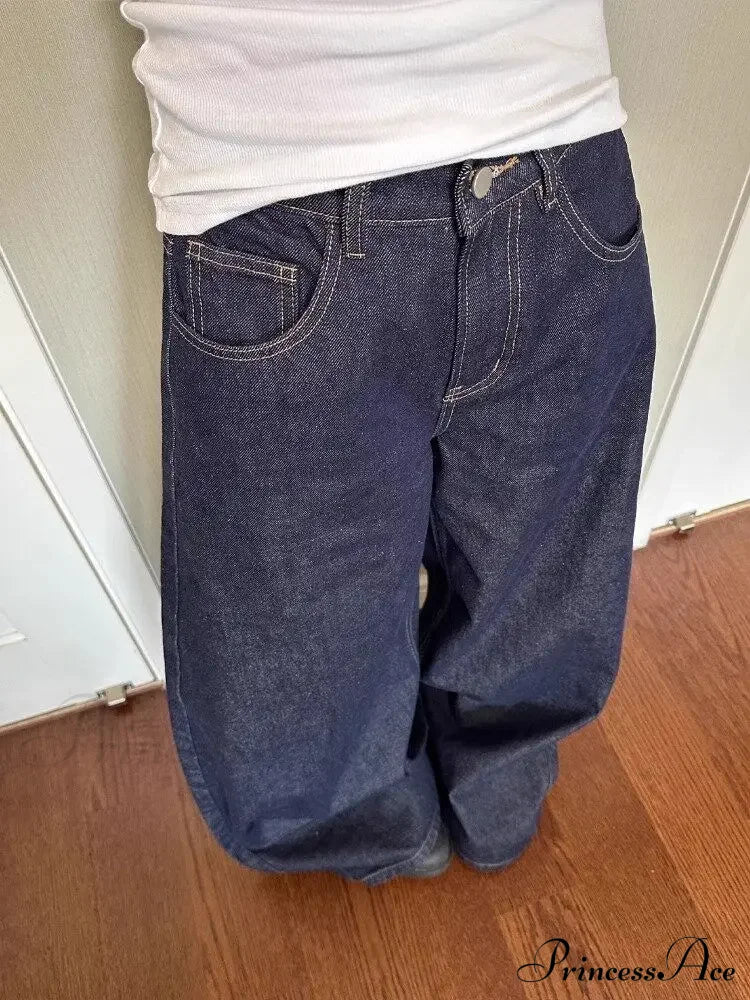 New American Women Black High Street Vibe Wide-Leg Autumn Winter Men And Women Washed Loose Straight Pants Jeans New American Women Black High Street Vibe Wide-Leg Autumn Winter Men And Women Washed Loose Straight Pants Jeans