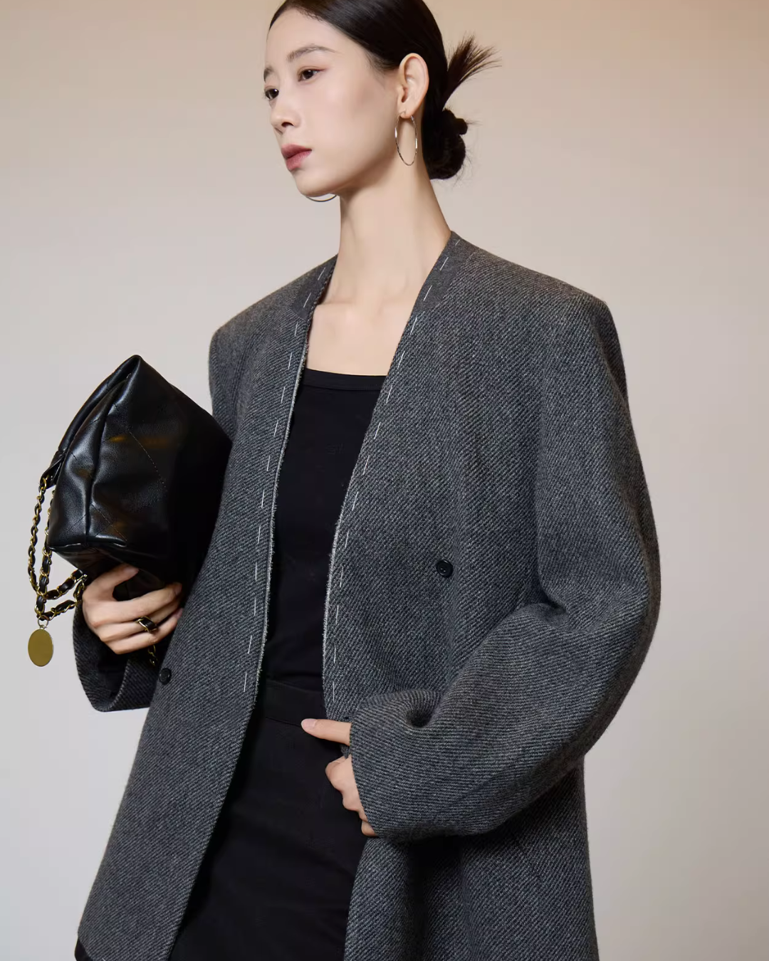 No Collar Short Coat No Collar Short Coat