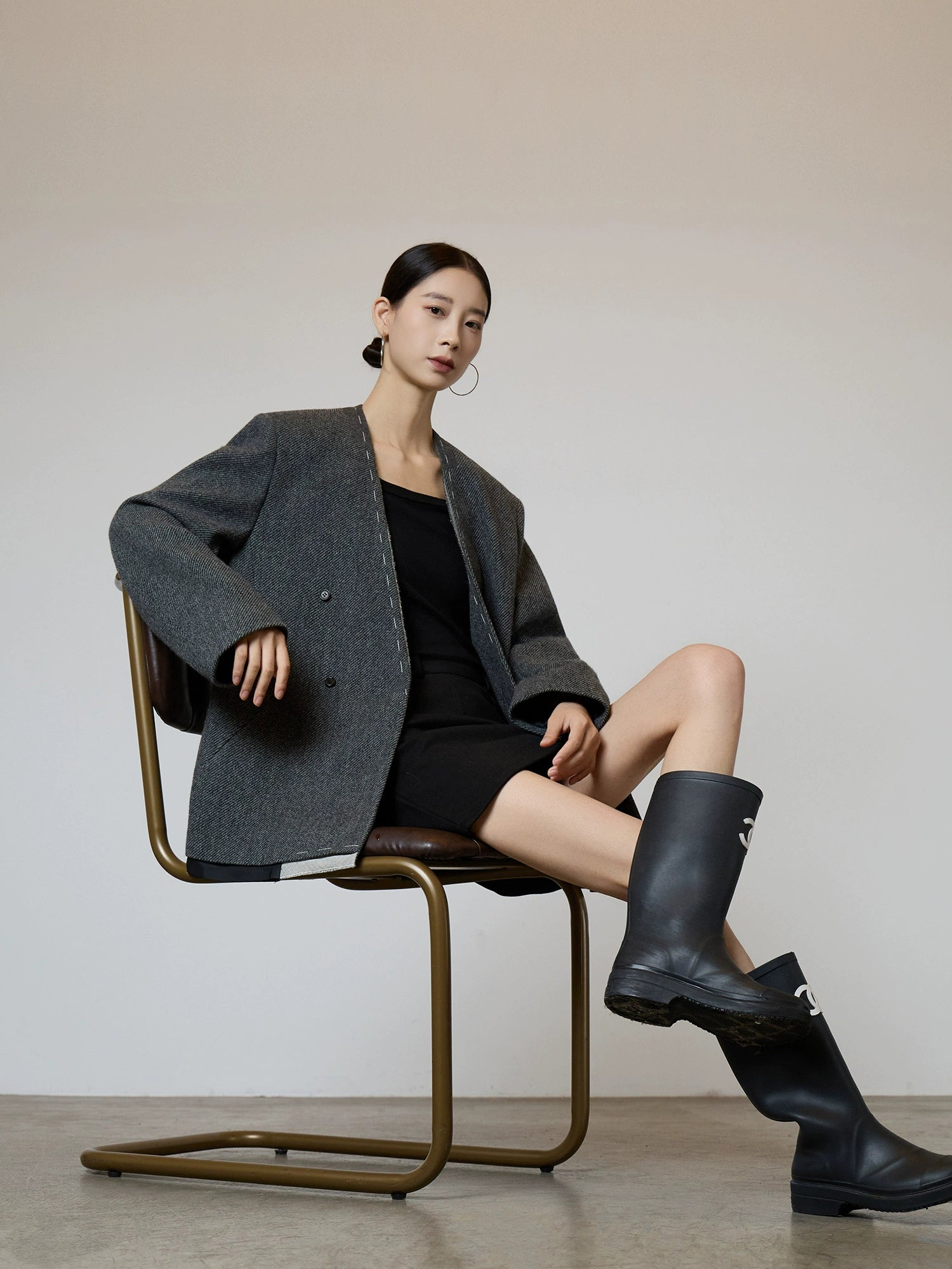 No Collar Short Coat No Collar Short Coat