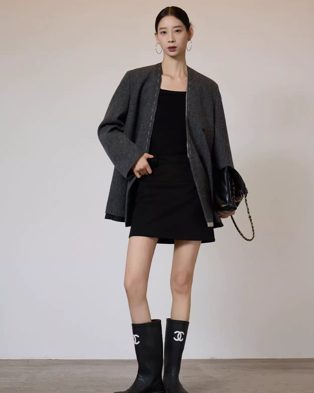 No Collar Short Coat No Collar Short Coat