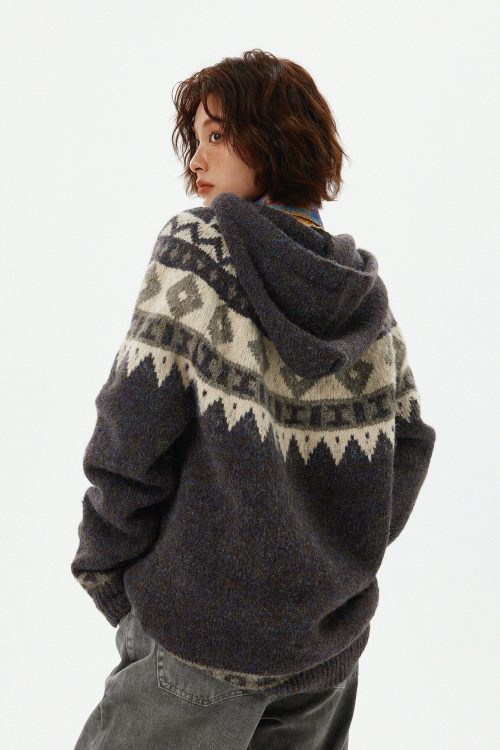 Nordic Duffle Button Knit Cardigan