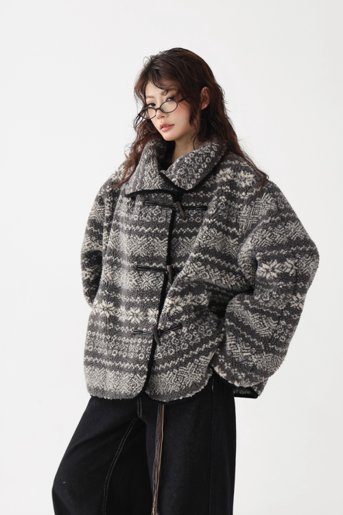 Nordic Pattern Fleece Jacket