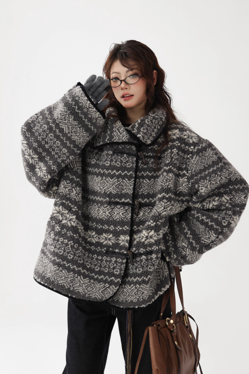 Nordic Pattern Fleece Jacket