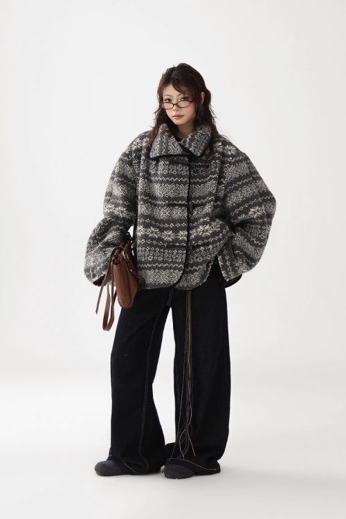 Nordic Pattern Fleece Jacket