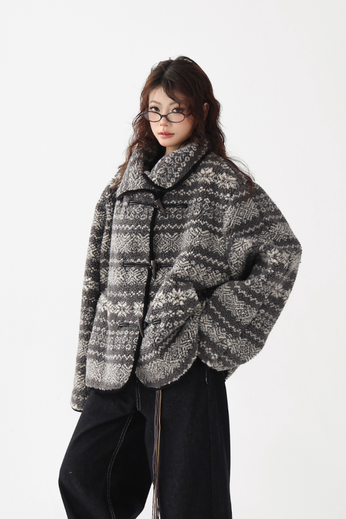 Nordic Pattern Fleece Jacket