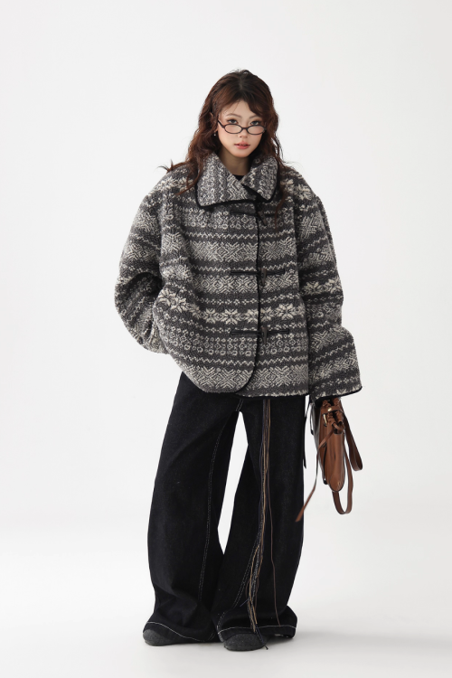 Nordic Pattern Fleece Jacket