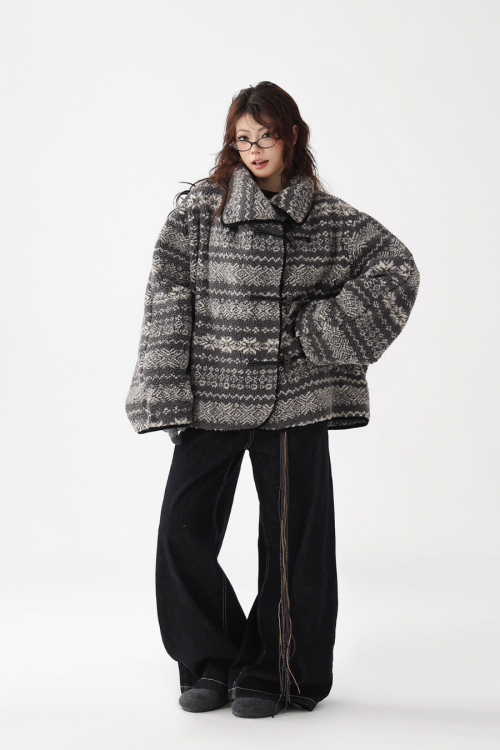 Nordic Pattern Fleece Jacket