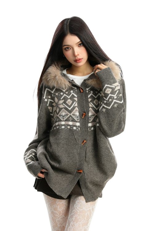 Nordic Tong Knit Cardigan