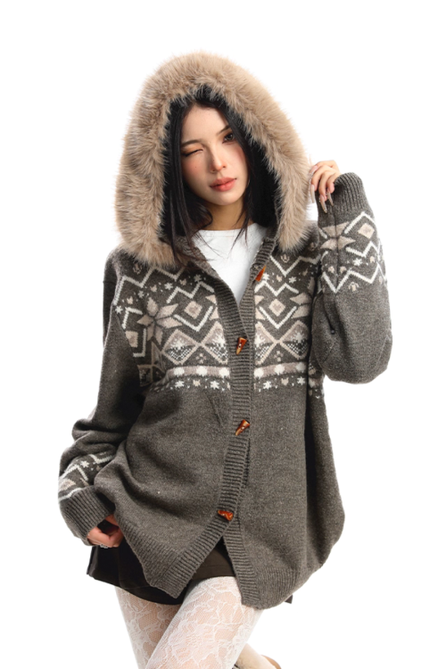 Nordic Tong Knit Cardigan