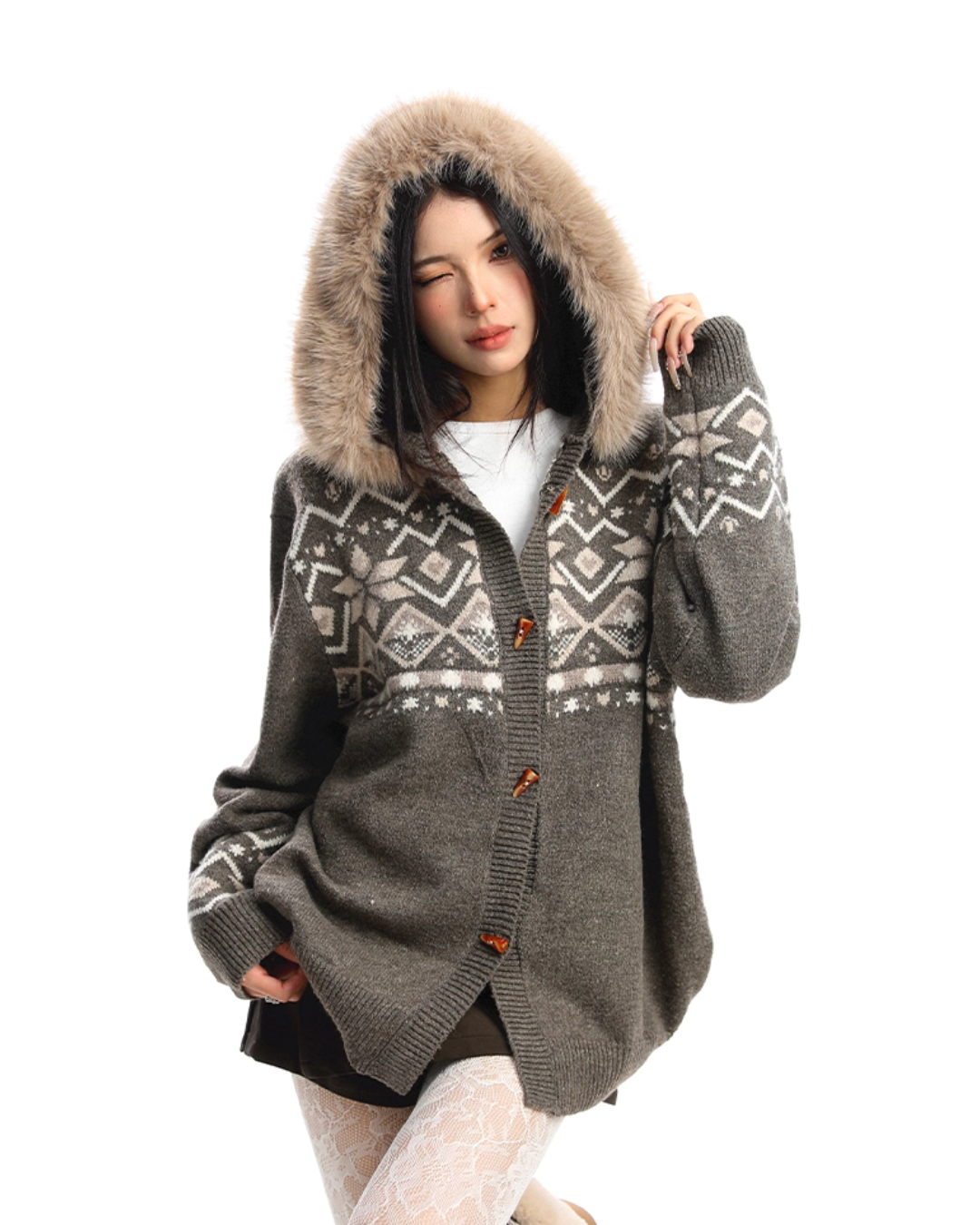 Nordic Tong Knit Cardigan Nordic Tong Knit Cardigan