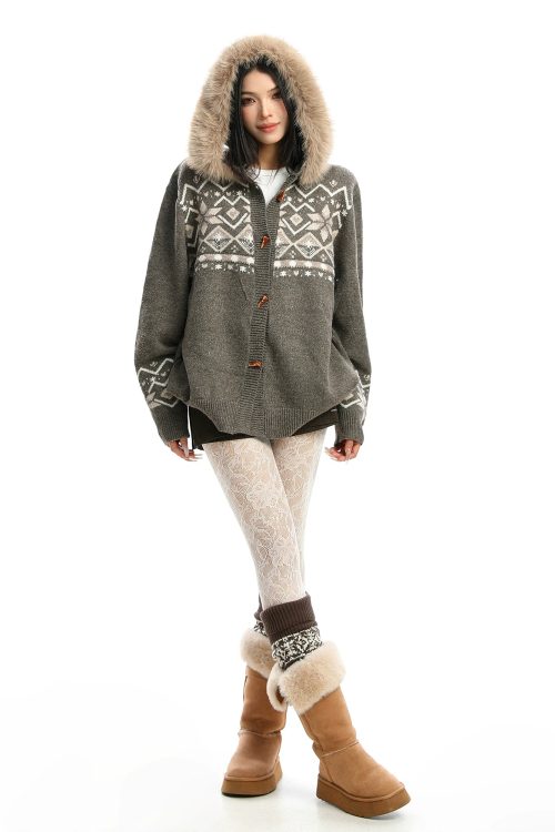 Nordic Tong Knit Cardigan