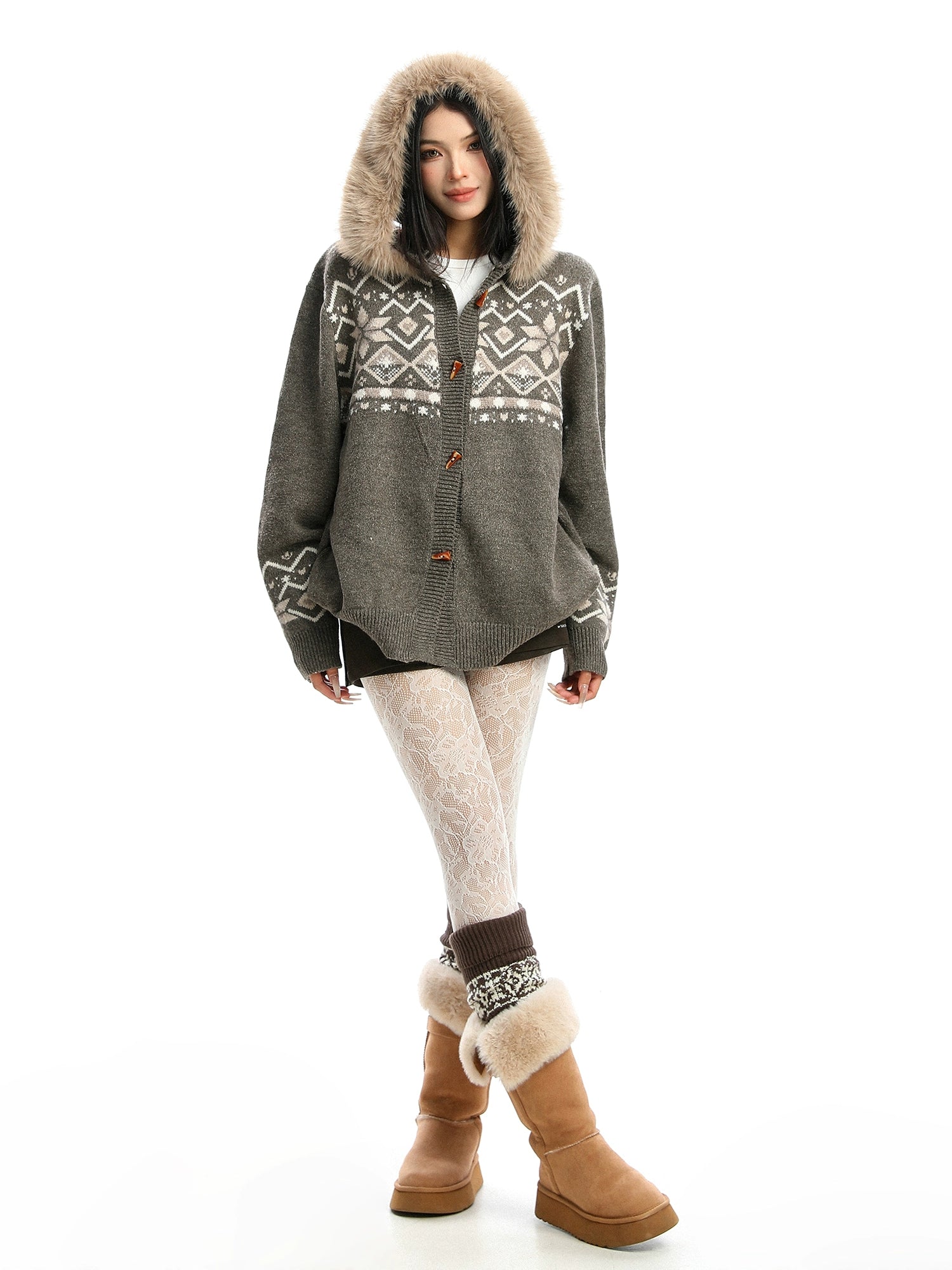 Nordic Tong Knit Cardigan Nordic Tong Knit Cardigan