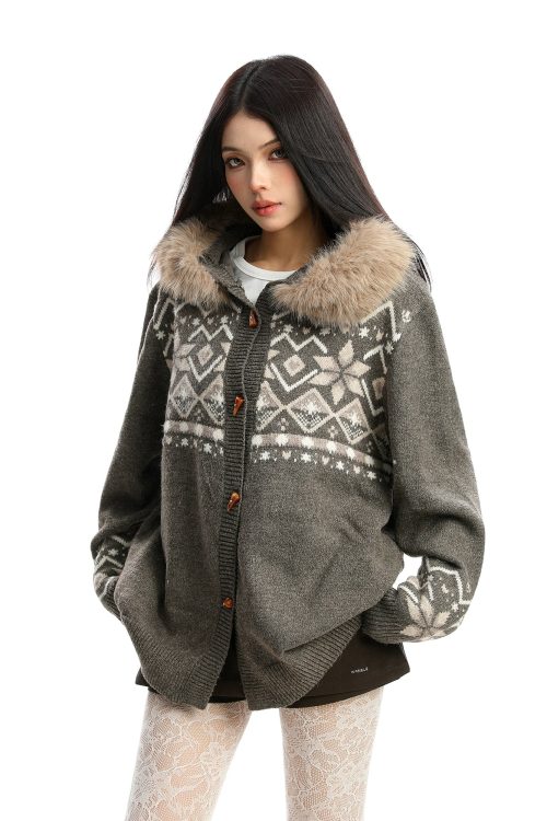 Nordic Tong Knit Cardigan