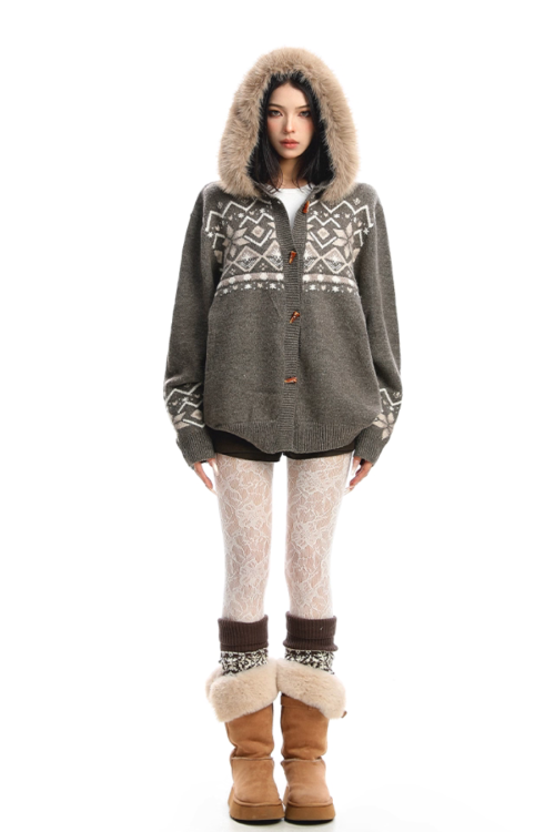 Nordic Tong Knit Cardigan