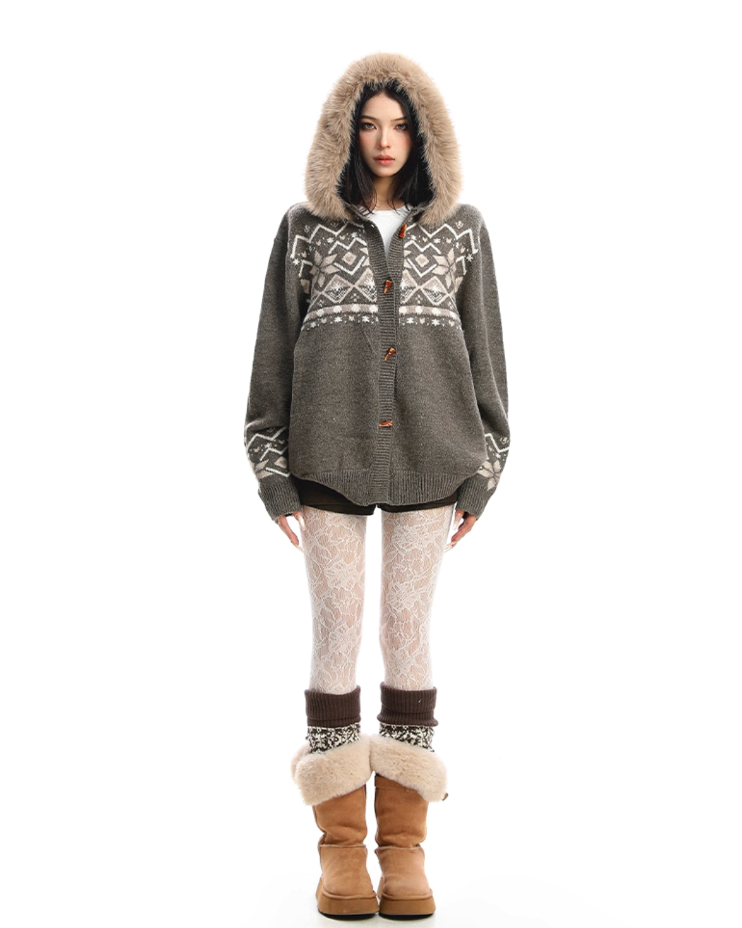 Nordic Tong Knit Cardigan Nordic Tong Knit Cardigan