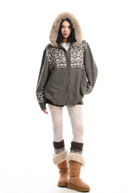 Nordic Tong Knit Cardigan