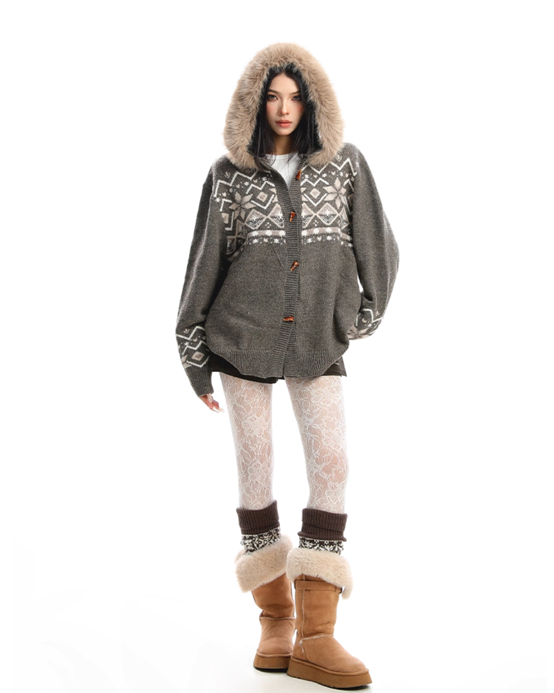 Nordic Tong Knit Cardigan Nordic Tong Knit Cardigan