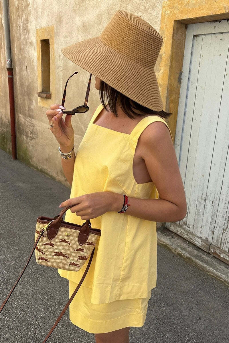 Off Shoulder Cami Tie Back Two Piece Set