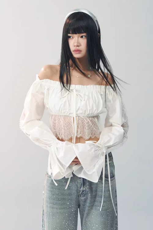Off-Shoulder Lace Blouse