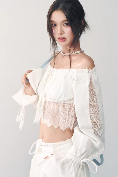 Off-Shoulder Lace Blouse