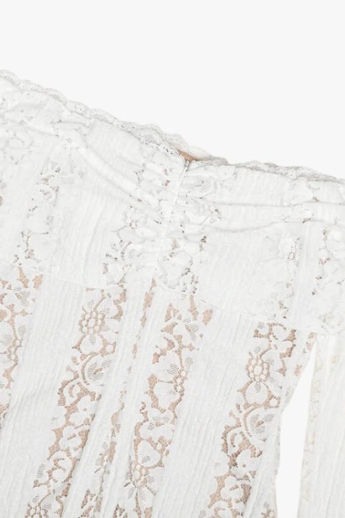 Off-Shoulder Lace Maxi Dress