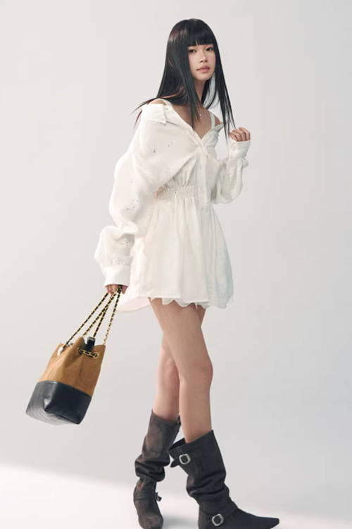 Off-Shoulder Long Sleeve Lace Dress