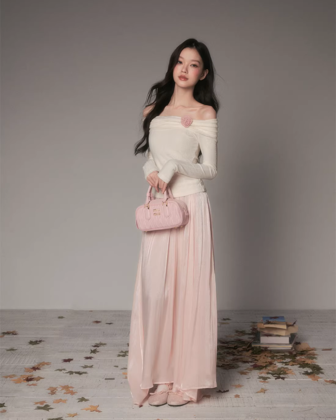 Off-Shoulder Long Sleeve Top Off-Shoulder Long Sleeve Top