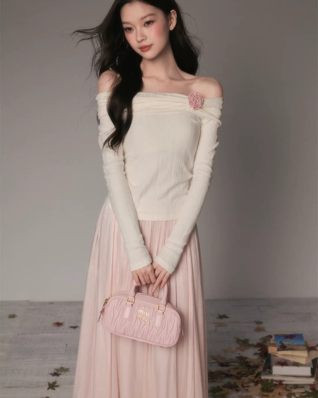 Off-Shoulder Long Sleeve Top Off-Shoulder Long Sleeve Top