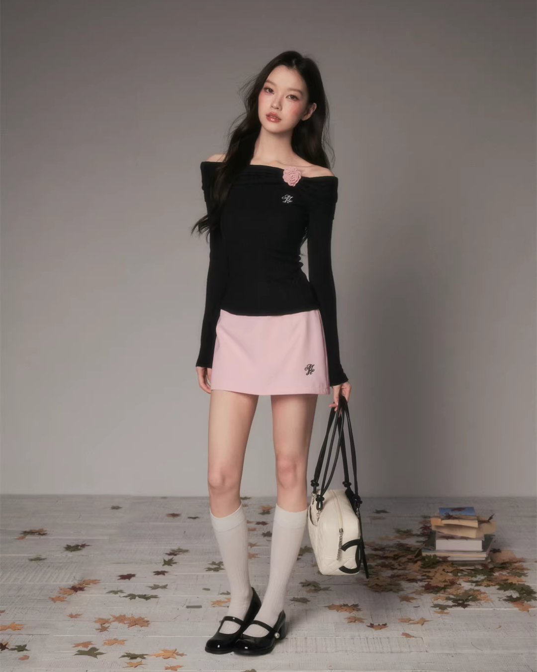 Off-Shoulder Long Sleeve Top Off-Shoulder Long Sleeve Top