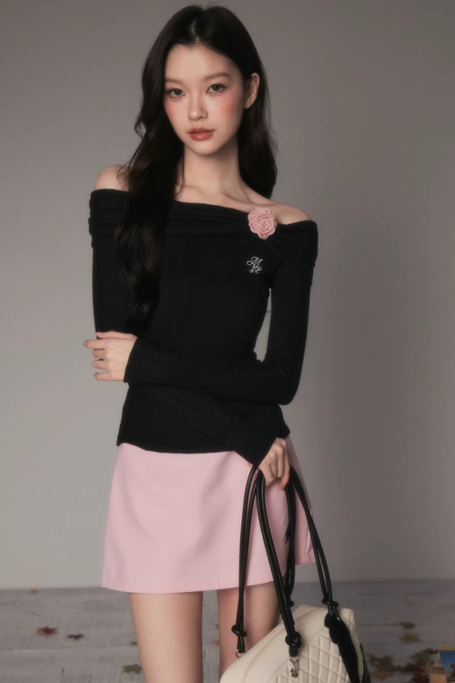 Off-Shoulder Long Sleeve Top