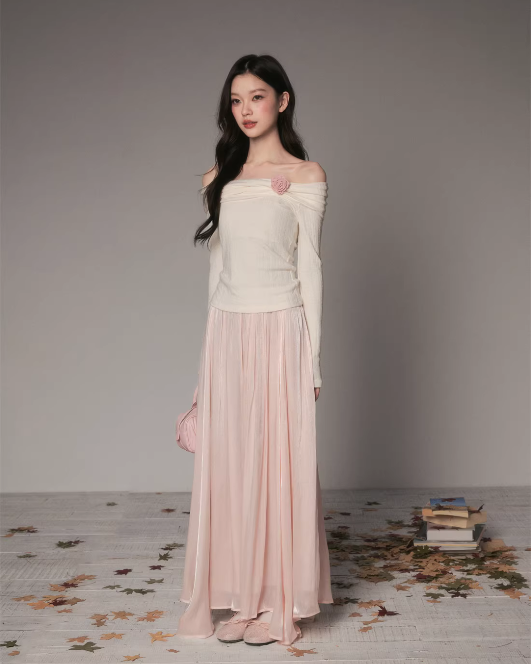 Off-Shoulder Long Sleeve Top Off-Shoulder Long Sleeve Top